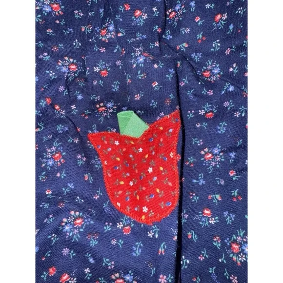 Vintage Bonnie Jean Girl's Dress Embroidered Tulips Floral Bib Toddler Lace - Picture 2 of 4